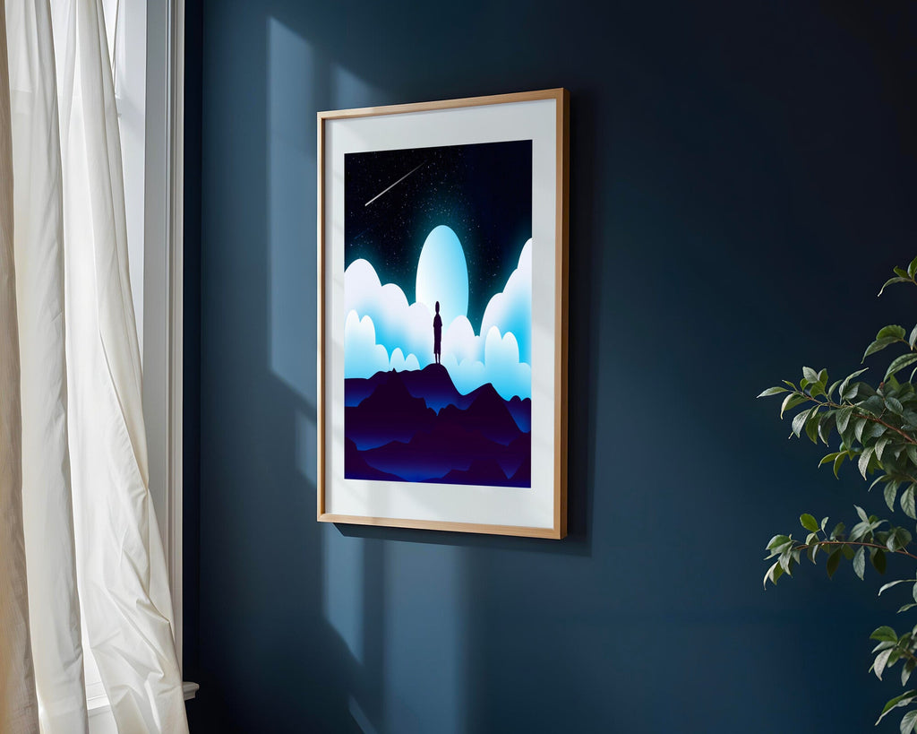 Nino Contemplando la Luna | Cuadro decorativo de Monkey Canvas