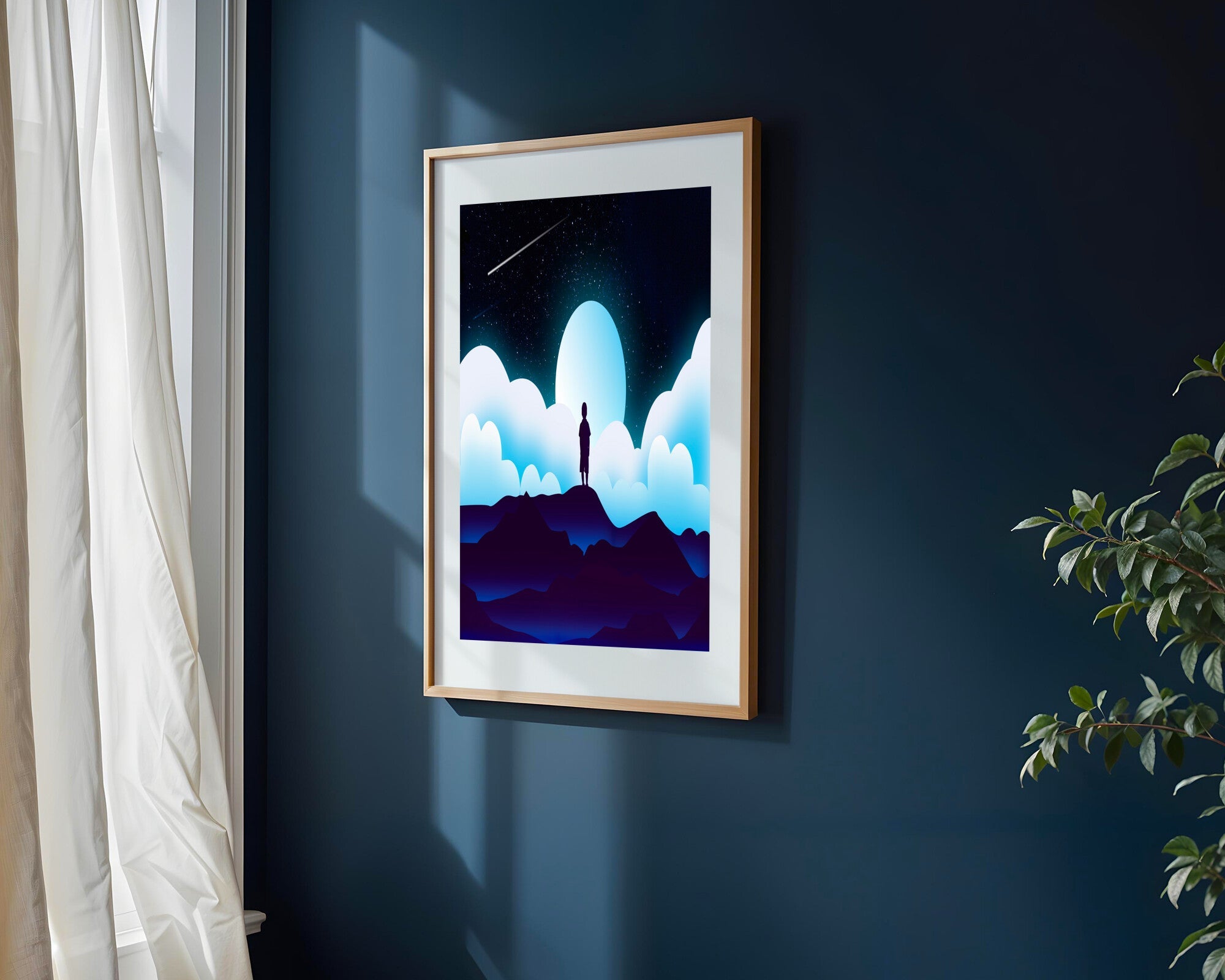 Nino Contemplando la Luna | Cuadro decorativo de Monkey Canvas