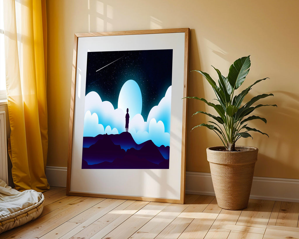Nino Contemplando la Luna | Cuadro decorativo de Monkey Canvas