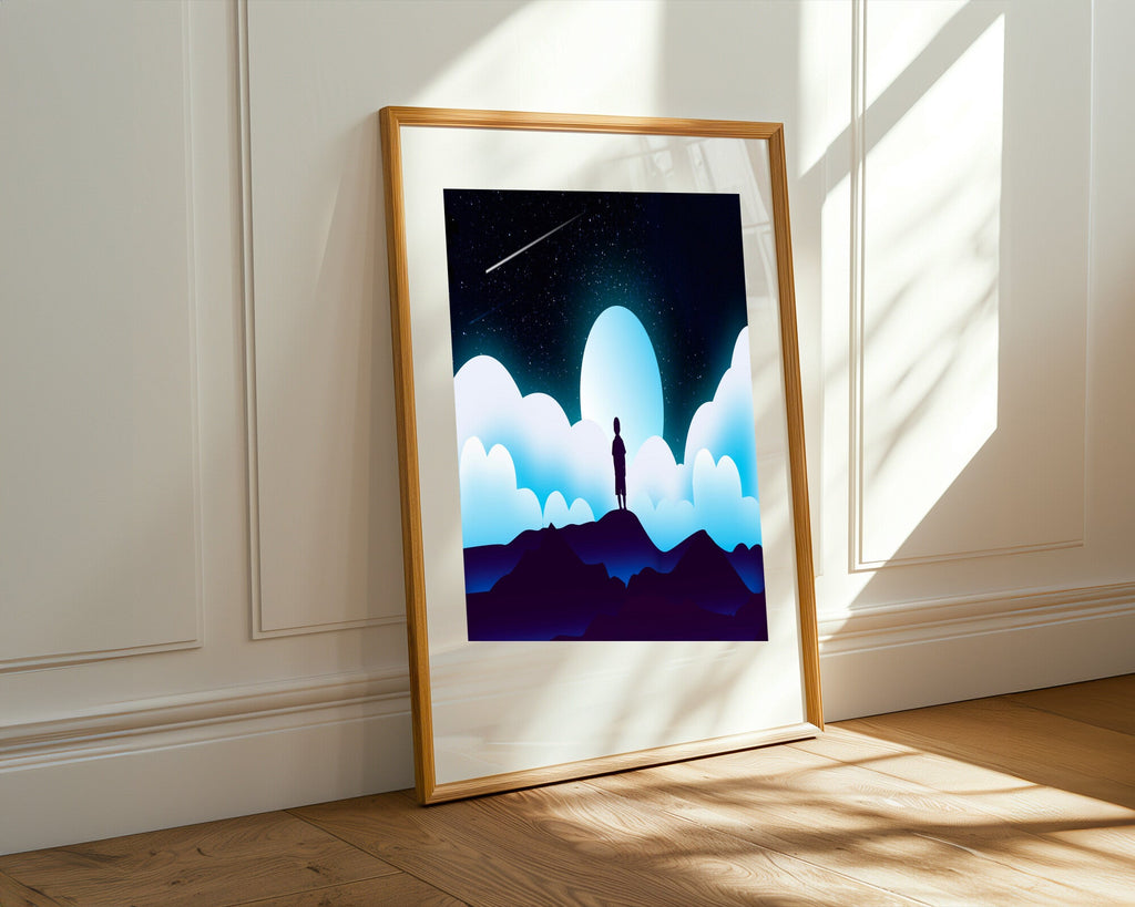 Nino Contemplando la Luna | Cuadro decorativo de Monkey Canvas