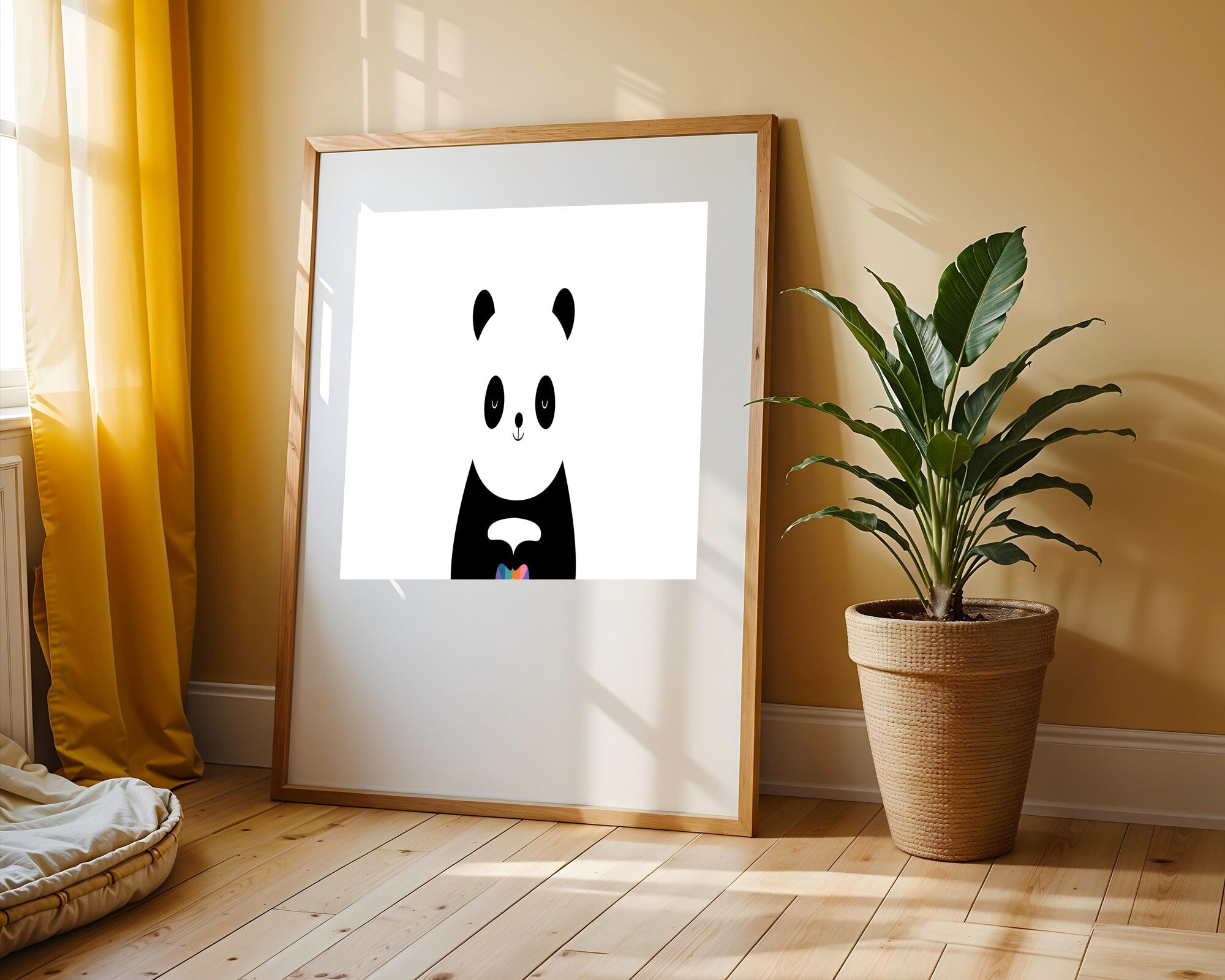 Panda con Corazon Arcoiris | Cuadro decorativo de Monkey Canvas