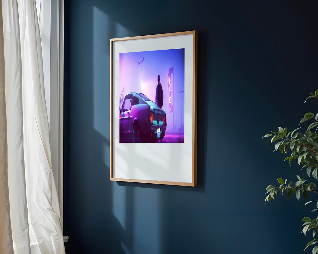 Mustang Retrowave Motel | Cuadro decorativo de Monkey Canvas