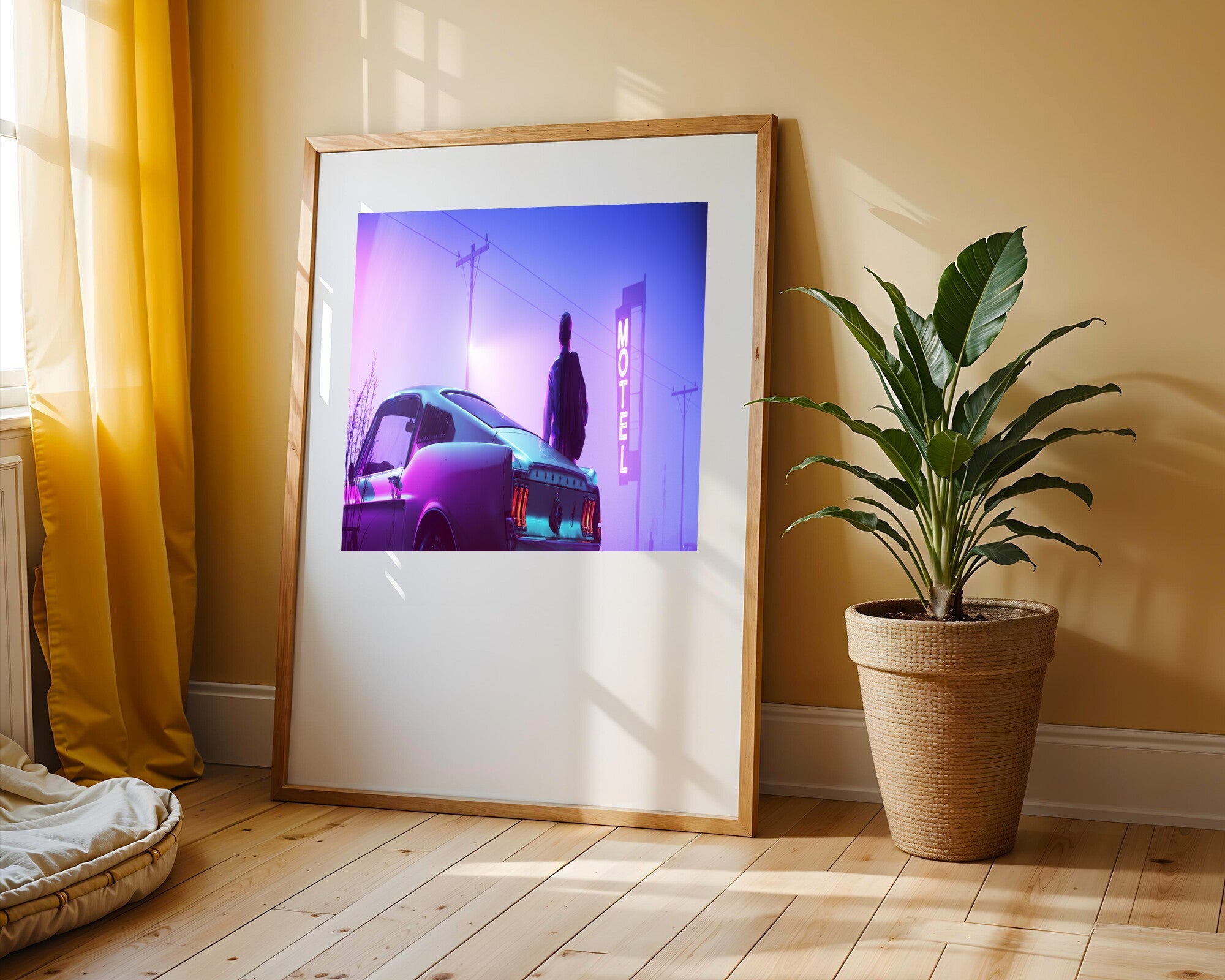 Mustang Retrowave Motel | Cuadro decorativo de Monkey Canvas