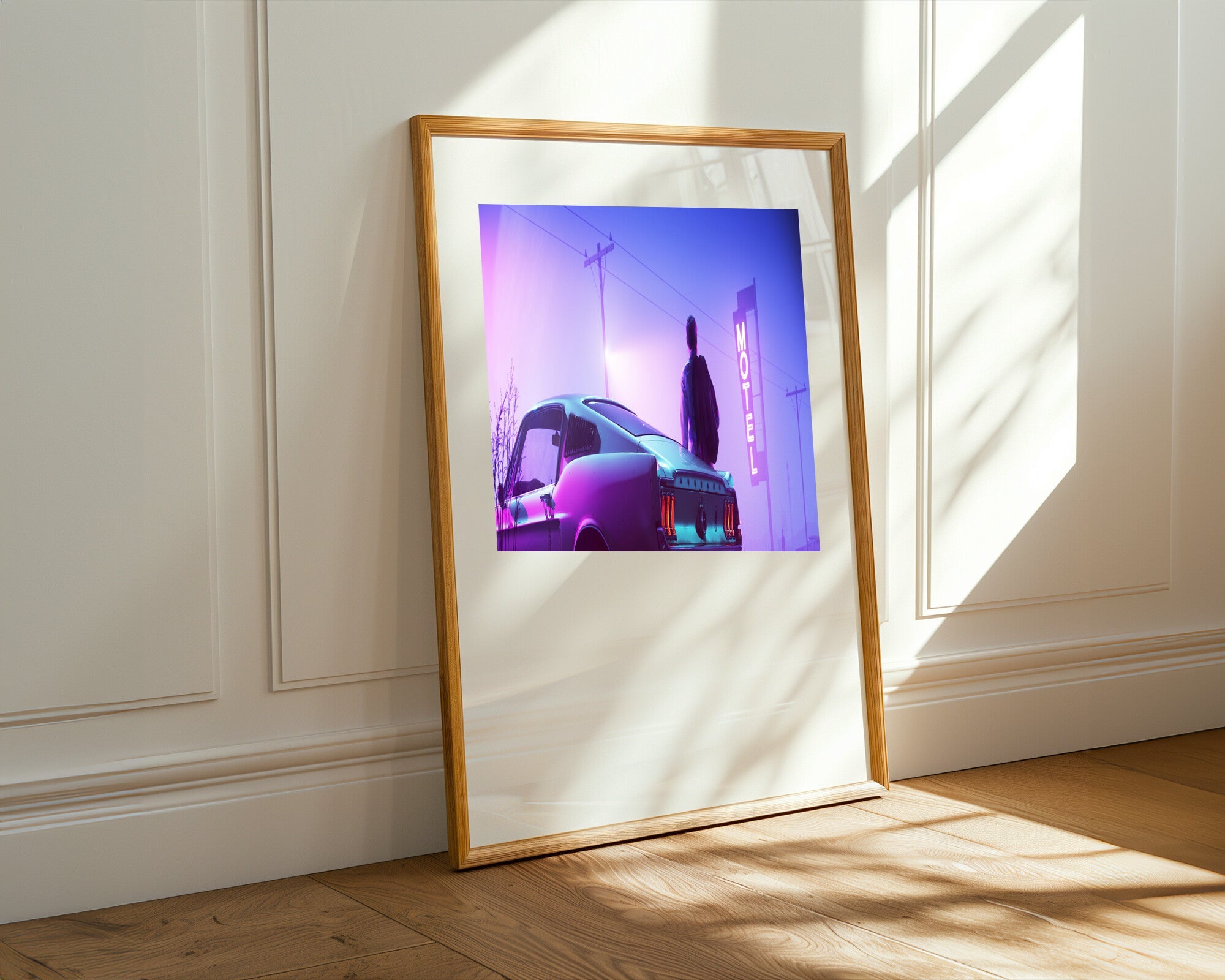 Mustang Retrowave Motel | Cuadro decorativo de Monkey Canvas