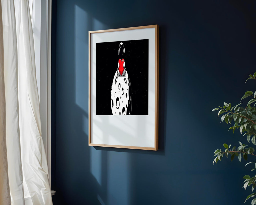 Astronauta Corazón en la Luna | Cuadro decorativo de Monkey Canvas