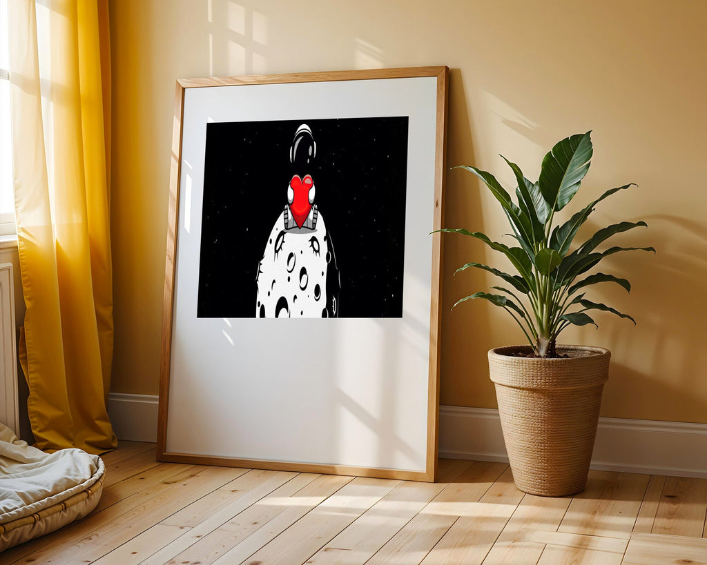 Astronauta Corazón en la Luna | Cuadro decorativo de Monkey Canvas