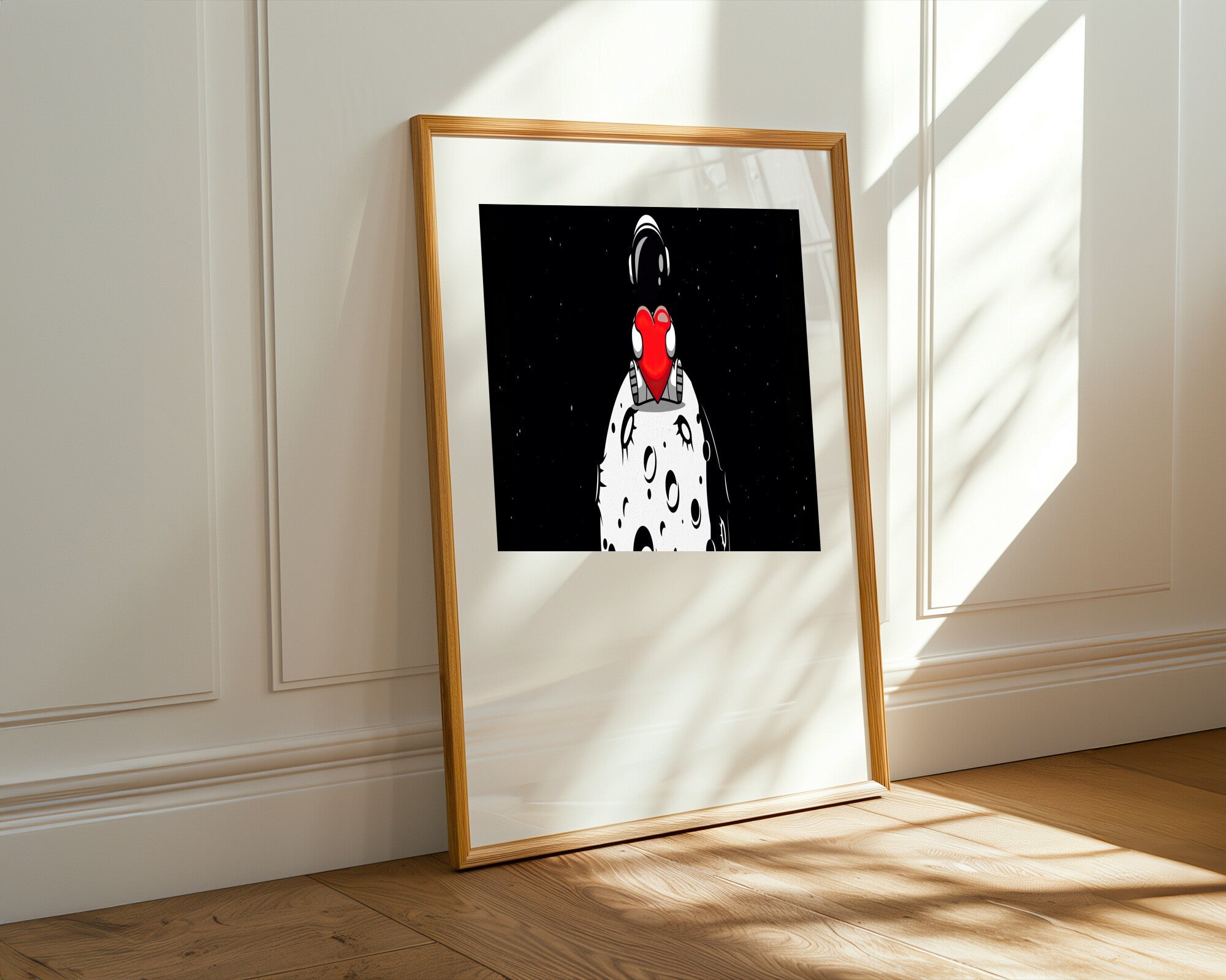 Astronauta Corazón en la Luna | Cuadro decorativo de Monkey Canvas