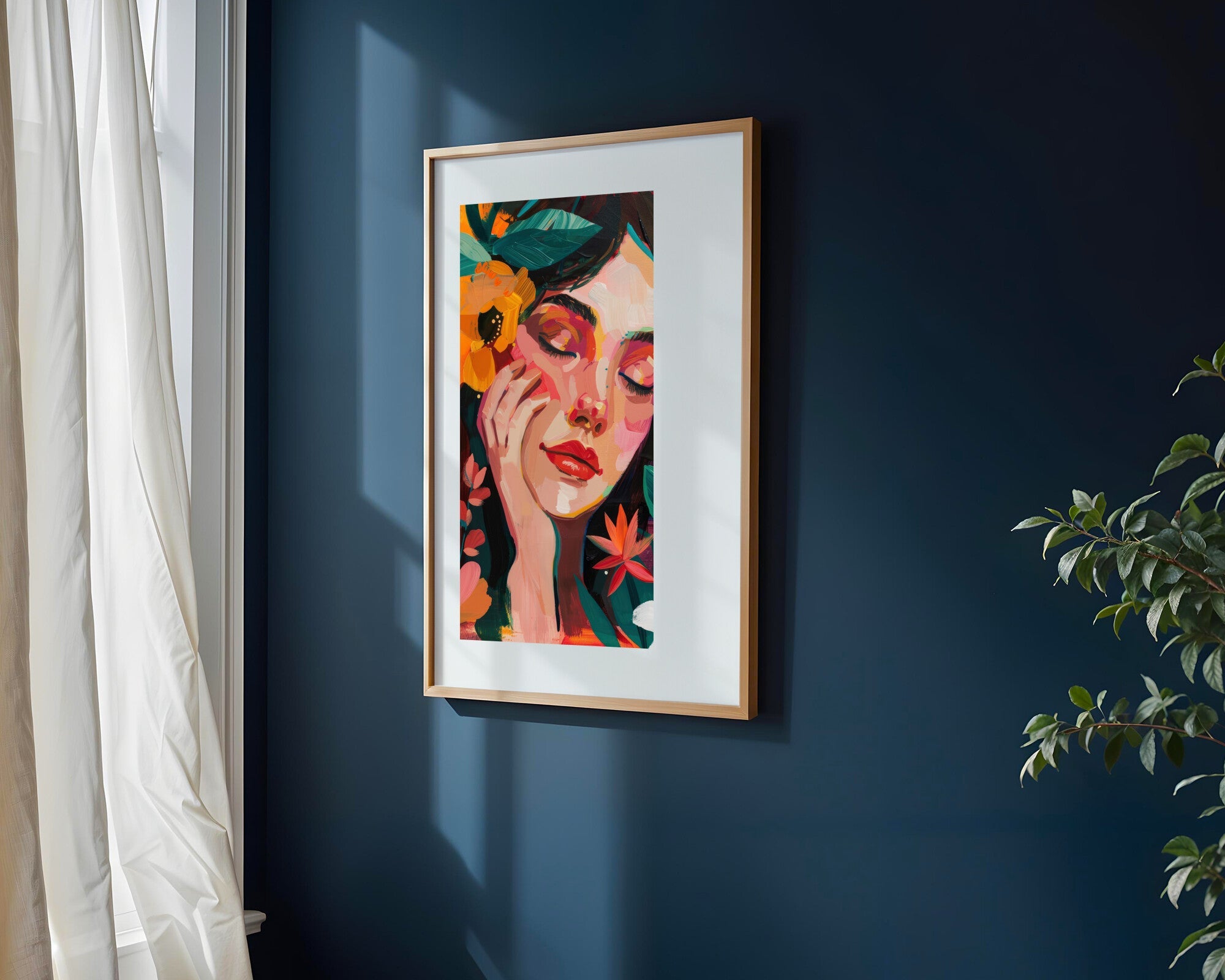 Retrato Floral Tropical | Cuadro decorativo de Monkey Canvas