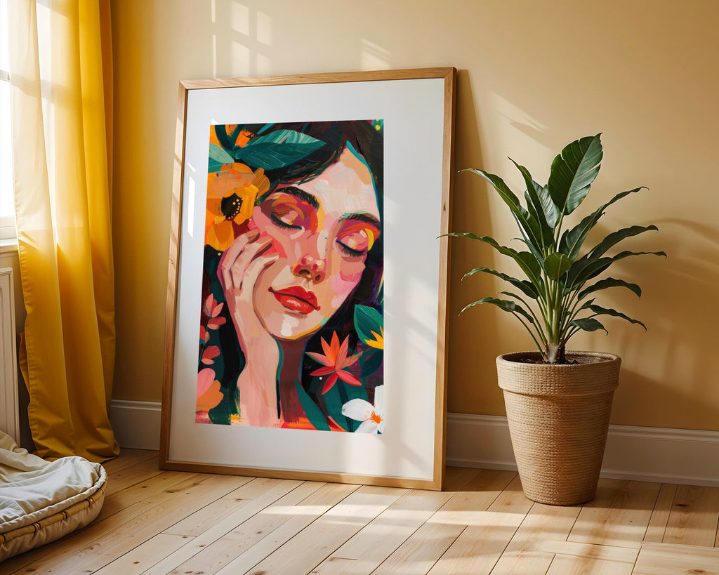 Retrato Floral Tropical | Cuadro decorativo de Monkey Canvas