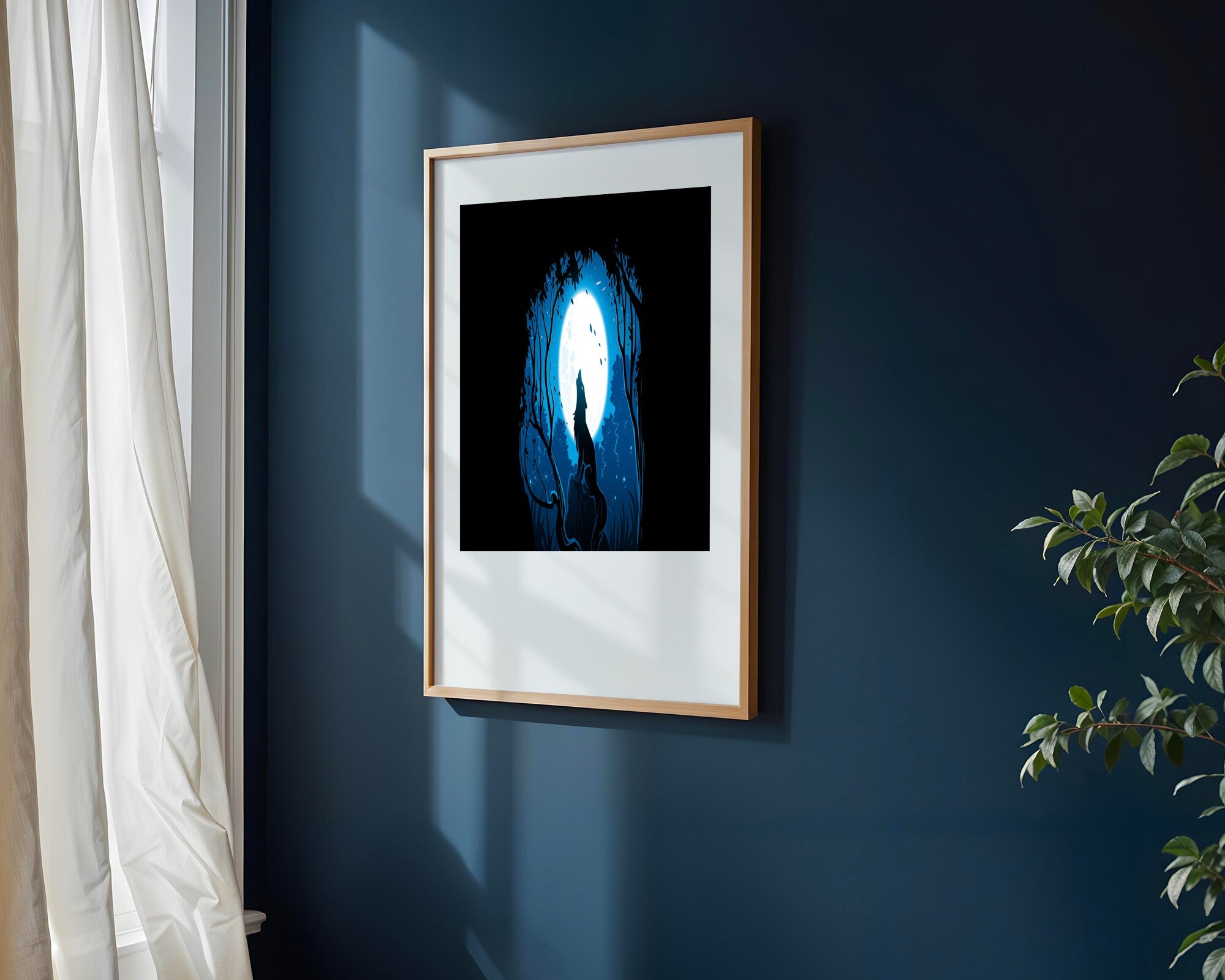 Lobo Aullando a la Luna | Cuadro decorativo de Monkey Canvas