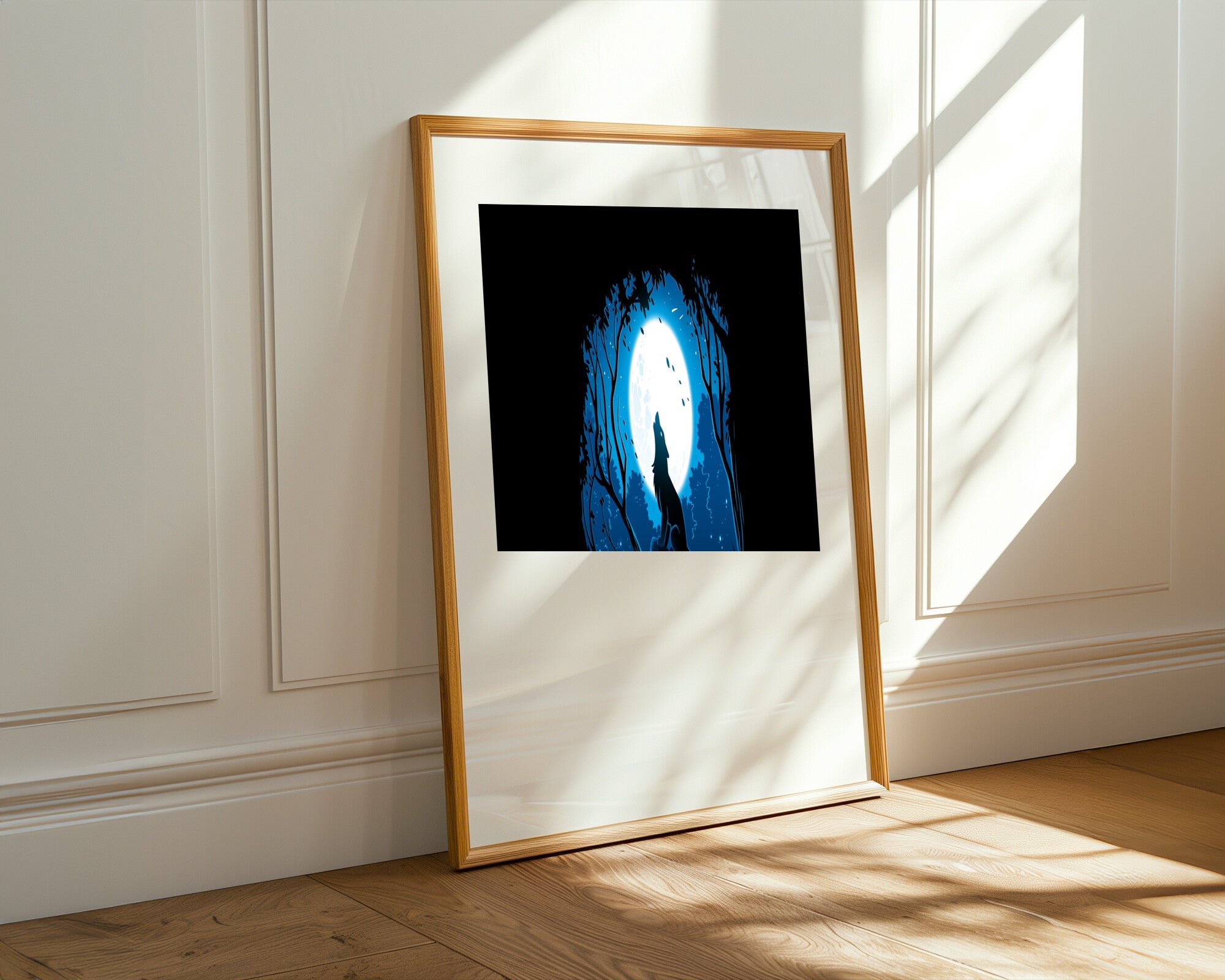 Lobo Aullando a la Luna | Cuadro decorativo de Monkey Canvas