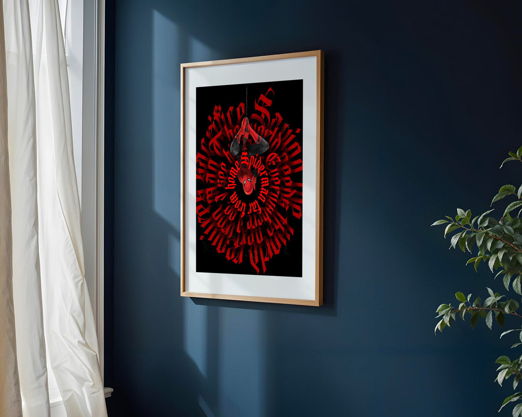 Spider-Man Suspendido Rojo | Cuadro decorativo de Monkey Canvas