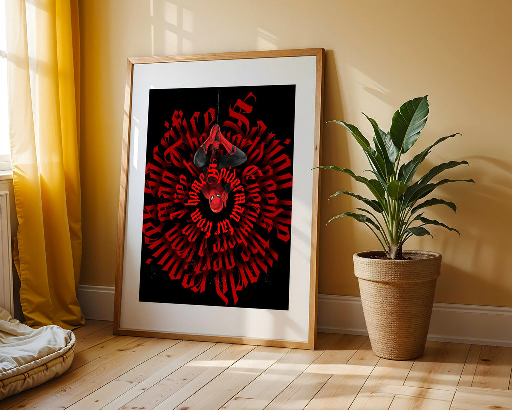 Spider-Man Suspendido Rojo | Cuadro decorativo de Monkey Canvas