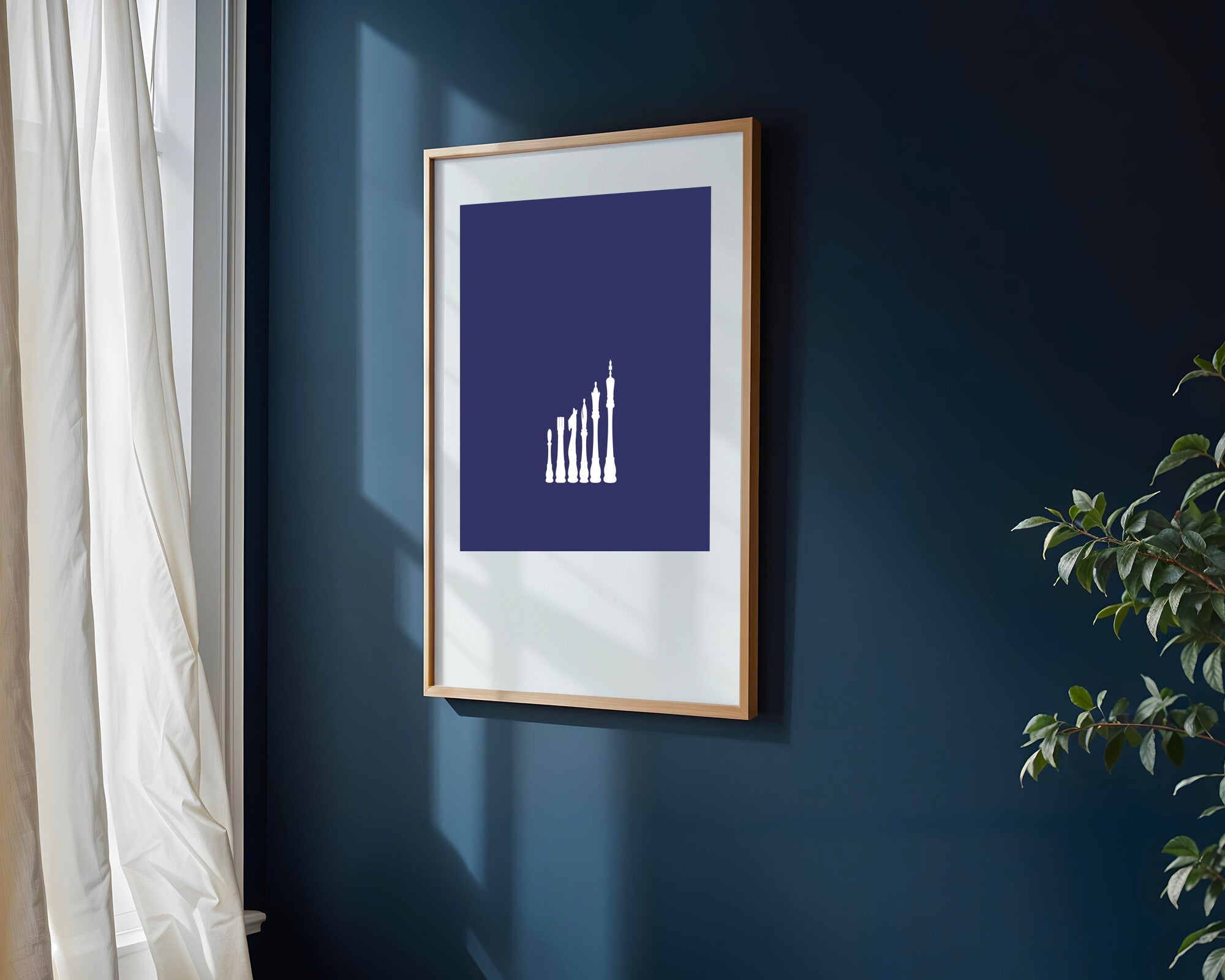 Ajedrez Minimalista Azul | Cuadro decorativo de Monkey Canvas