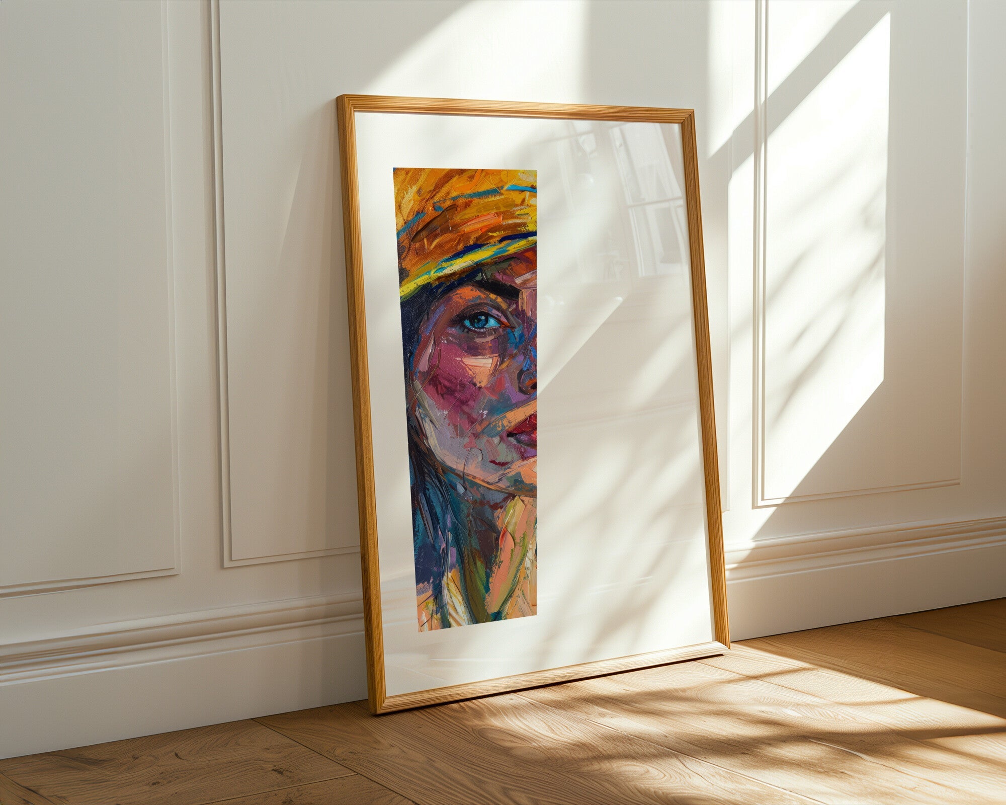 Retrato Sombrero de Paja | Cuadro decorativo de Monkey Canvas