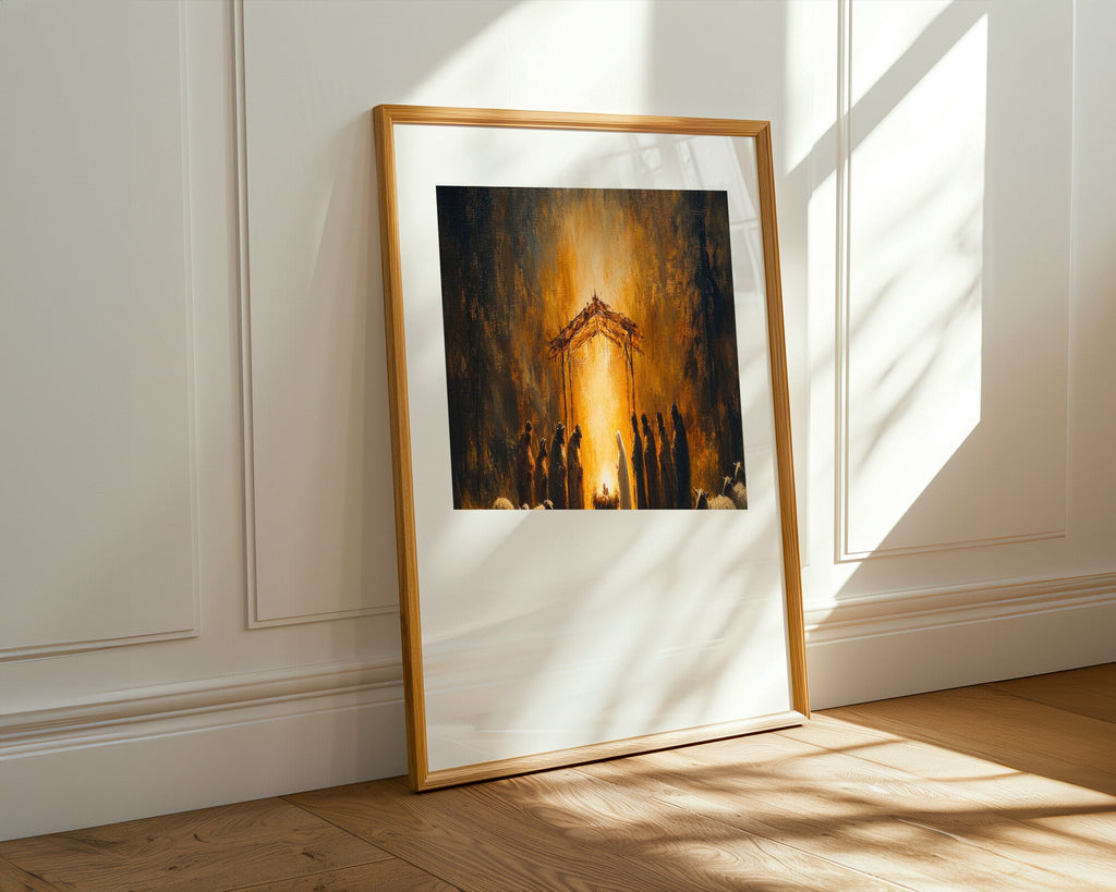 Natividad Luz Dorada | Cuadro decorativo de Monkey Canvas