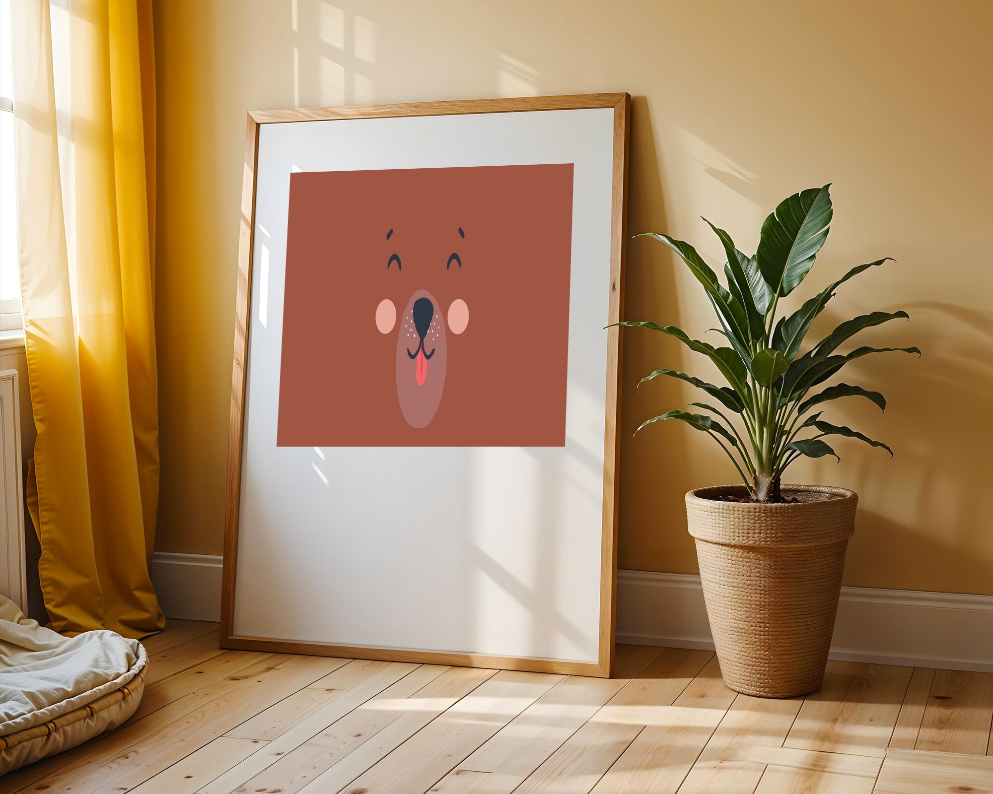 Osito Tierno Minimalista | Cuadro decorativo de Monkey Canvas