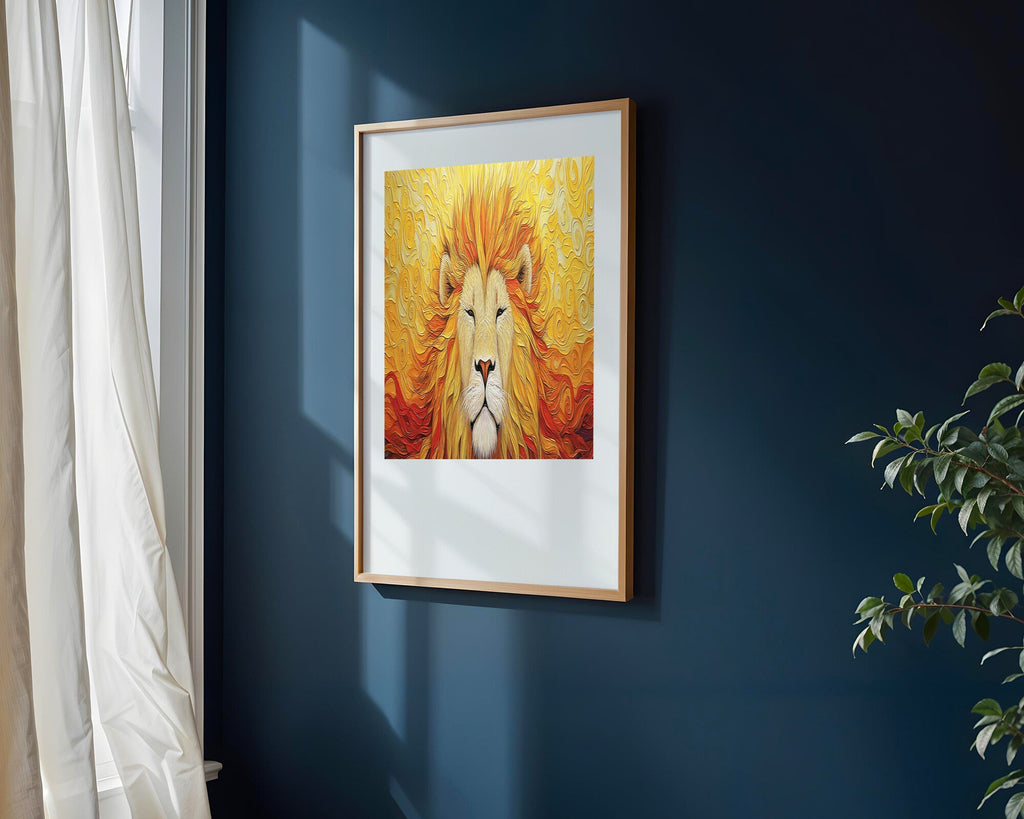León Dorado Abstracto | Cuadro decorativo de Monkey Canvas