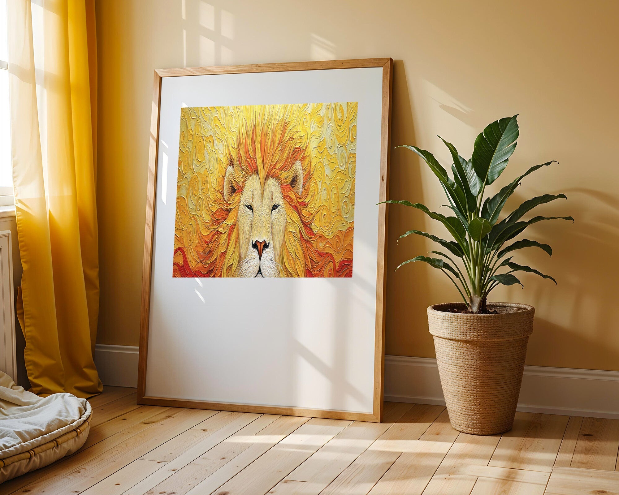 León Dorado Abstracto | Cuadro decorativo de Monkey Canvas