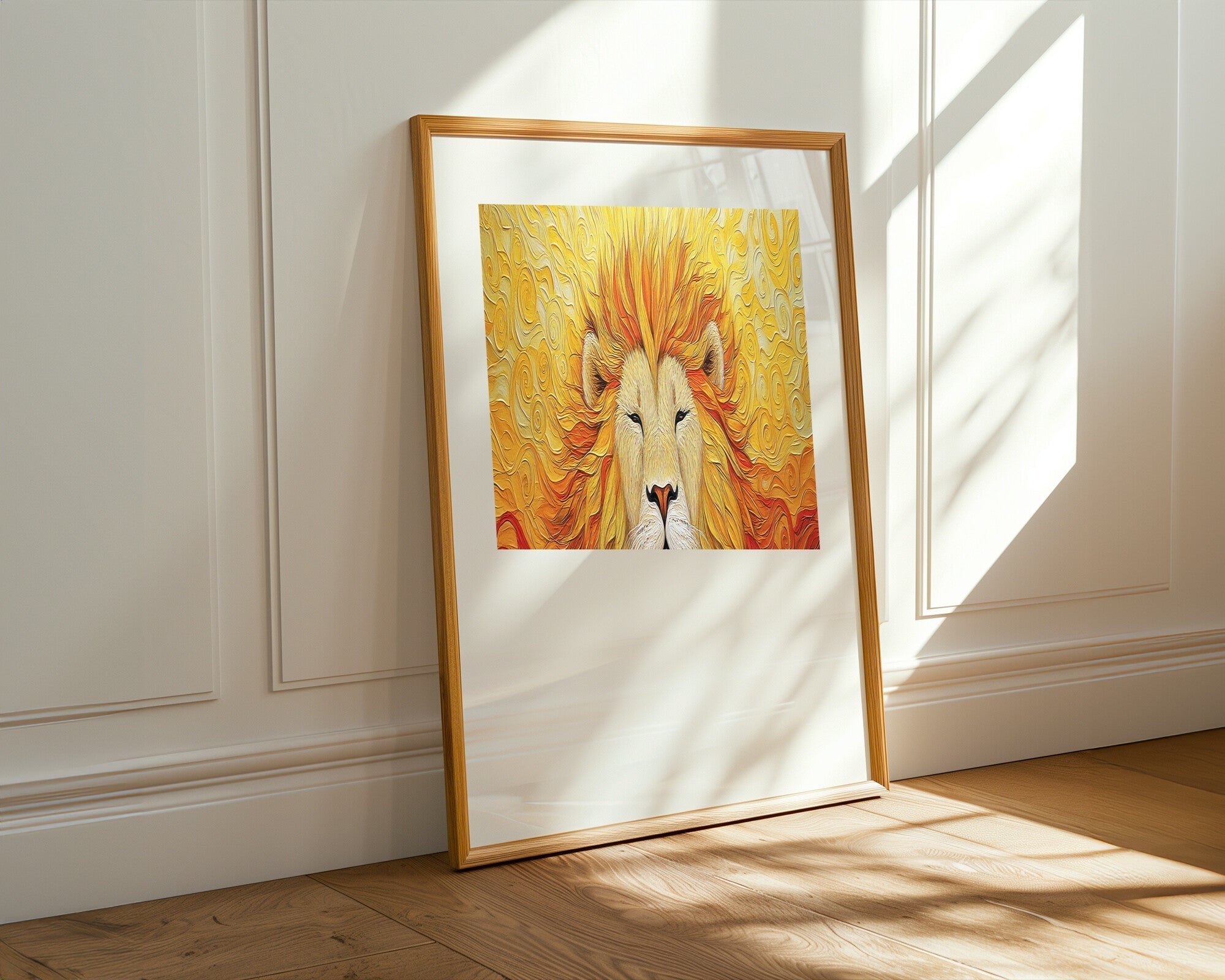 León Dorado Abstracto | Cuadro decorativo de Monkey Canvas