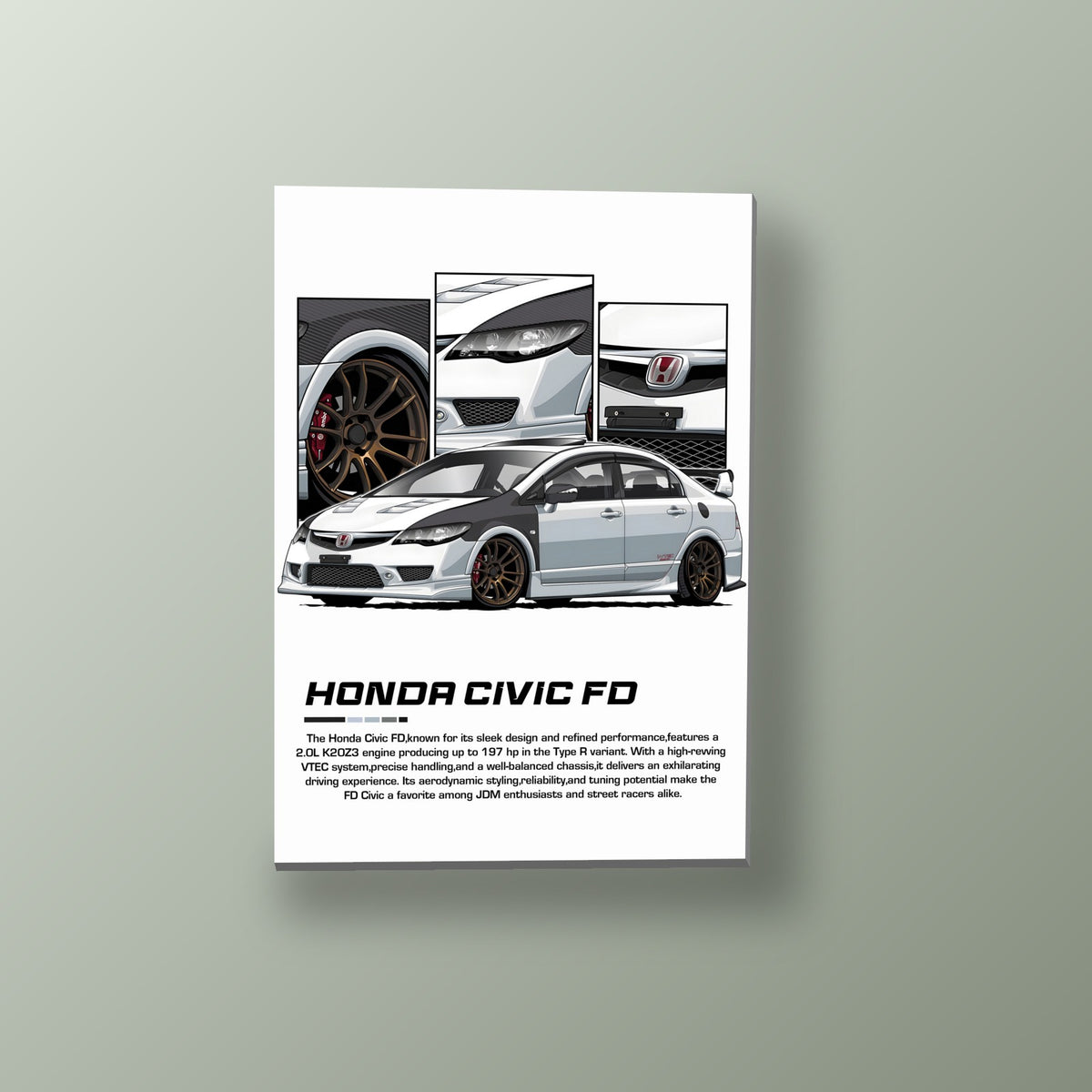 Pósters Racer - Auto Deportivo Blanco JDM