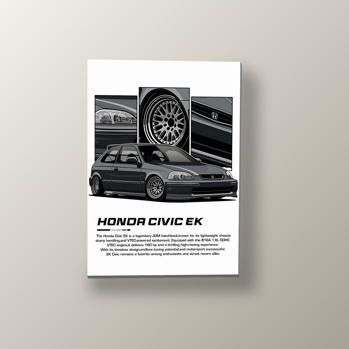 Pósters Racer - Auto Deportivo Gris JDM
