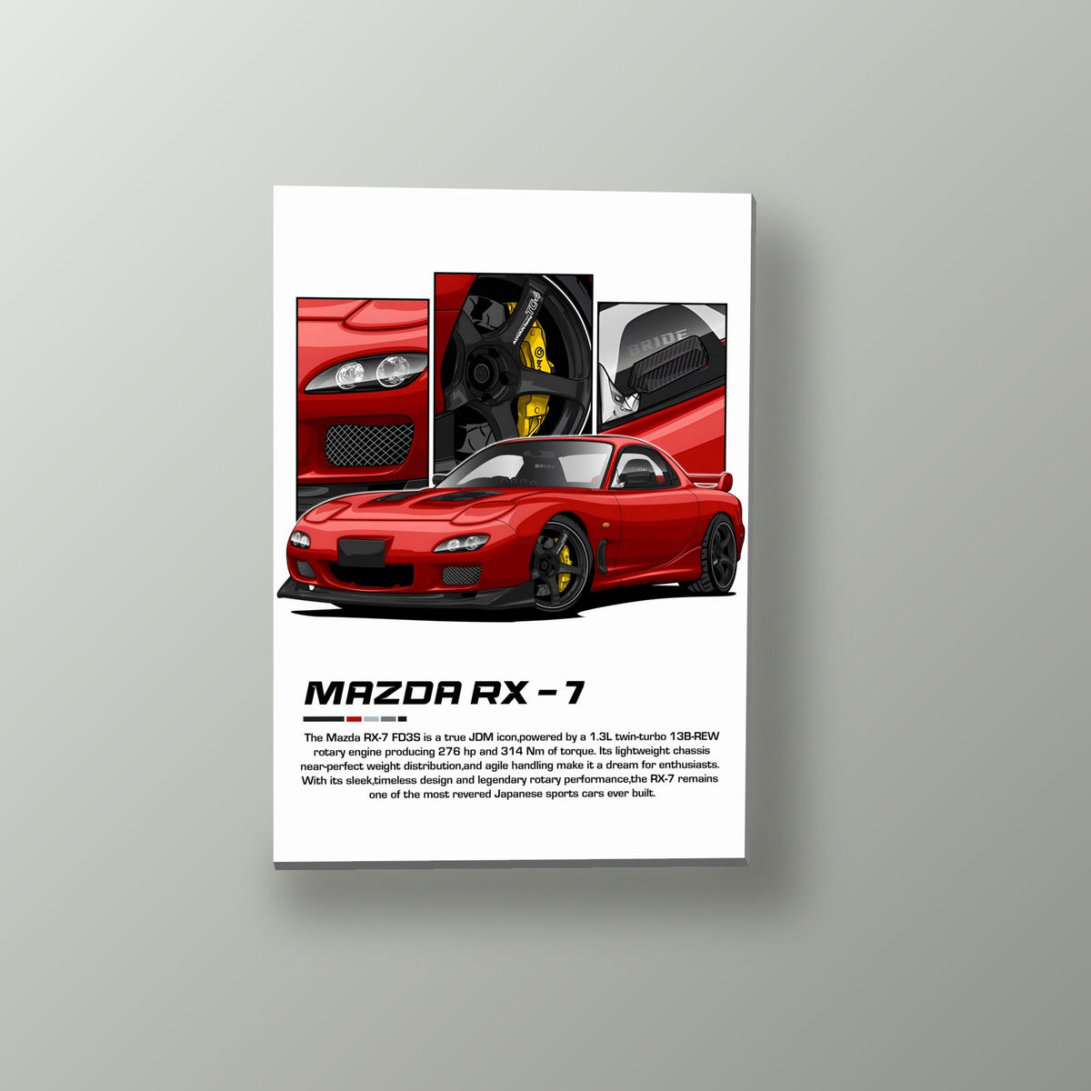 Pósters Racer - Auto Deportivo Rojo Clásico